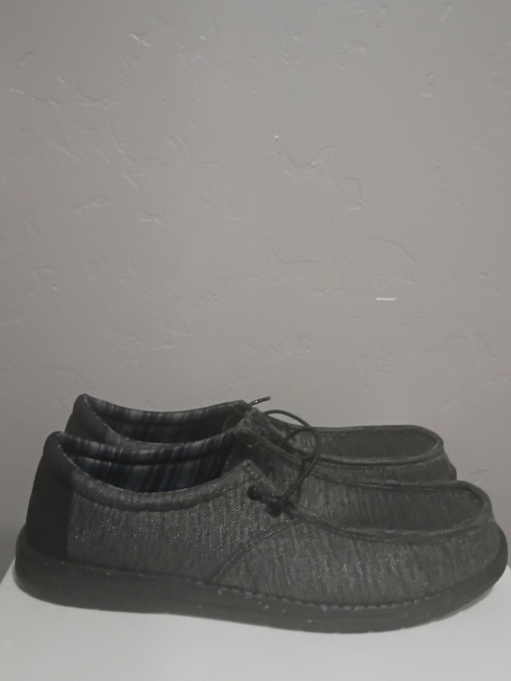 Eddie Bauer Men's Black Slip-On Lace Moccasins - Picture 5 of 7